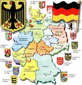 Карта Германии, герб, флаг
